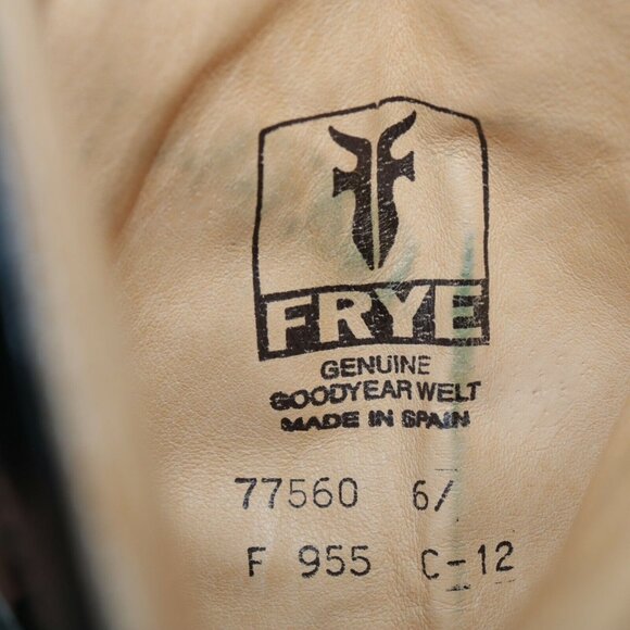 Frye Womens Dorado Riding Boot Size 6 Tall Black Leather Buckle Strap Moto Biker - Picture 11 of 12